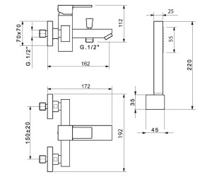 Смеситель Migliore Kvant 18770 для ванны/душа, хром