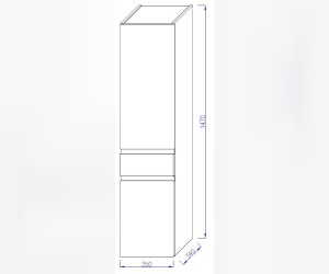 Колонна Jacob Delafon Madeleine EB2069G-J52, 35 см, блестящая черная, левая