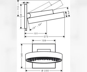 Верхний душ Hansgrohe Rainfinity 26226700, 25х25 см, 1 режим струи, белый матовый