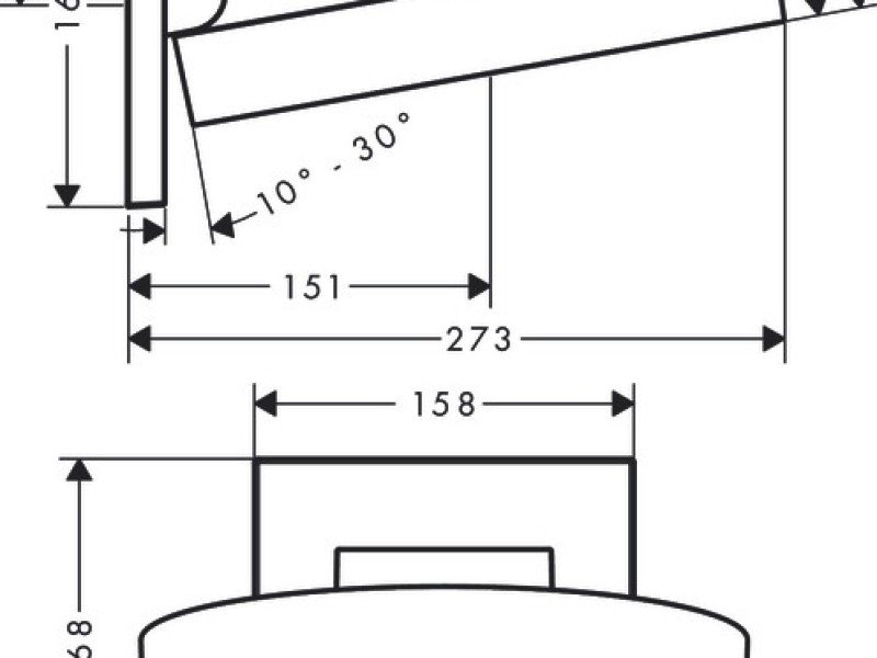 Верхний душ Hansgrohe Rainfinity 26226700, 25х25 см, 1 режим струи, белый матовый