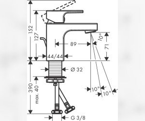 Смеситель Hansgrohe Vernis Shape для раковины, с донным клапаном, хром, 71560000