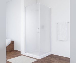 Душевой уголок Vegas Glass EP-Fis, 90 x 90 x 190 см, профиль белый, стекло сатин