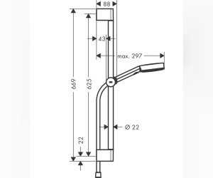 Душевой гарнитур Hansgrohe Pulsify Select, лейка Relaxation 3 режима, чёрный матовый, 24160670