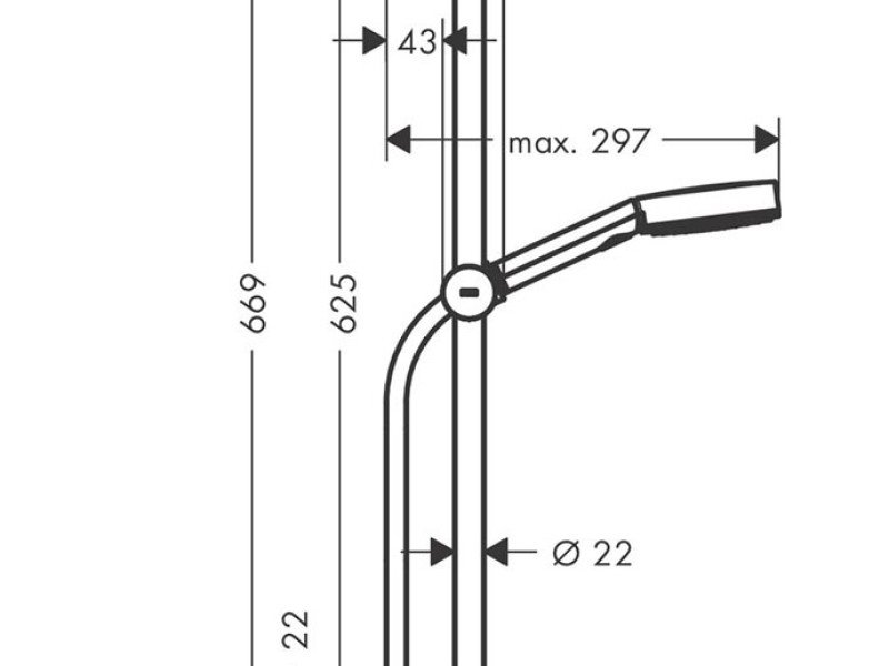 Душевой гарнитур Hansgrohe Pulsify Select, лейка Relaxation 3 режима, чёрный матовый, 24160670