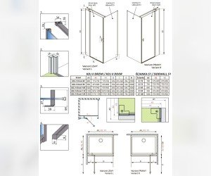 Душевой уголок Radaway Nes 8 KDJ II, 80 x 70 см, правая дверь, стекло прозрачное, профиль хром