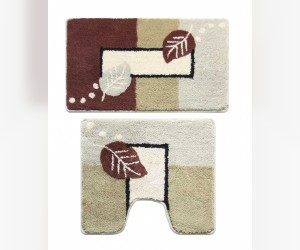 Набор ковриков для ванной комнаты Milardo Late Autumn 50 x 80 см + 50 x 50 см, 340PA68M13, полиэстер-акрил, бежевый