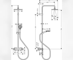 Душевая система Hansgrohe Vernis Shape Showerpipe 230 1jet с термостатом, хром, 26286000
