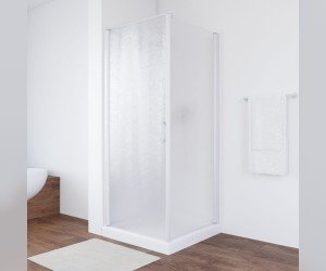 Душевой уголок Vegas Glass EP-Fis, 90 x 90 x 190 см, профиль белый, стекло шиншилла