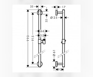 Штанга для душа Hansgrohe Unica Comfort 26402000, 90 см