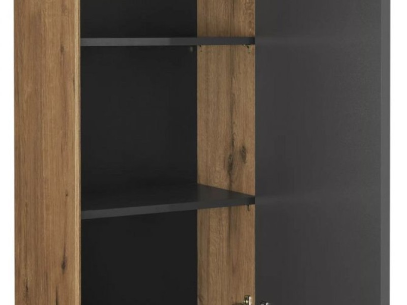 Шкаф Акватон Сохо 35 см подвесной, дуб веллингтон/графит софт, 1A258403AJA00