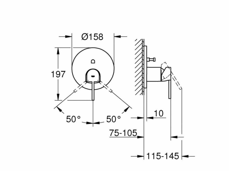 Смеситель однорычажный Grohe Plus 24060003 для ванны и душа
