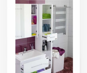 Шкаф-пенал СаНта Омега 30 507002, подвесной, цвет белый