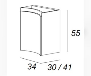 Шкафчик Cezares Vague 44228/44222 34 см подвесной, цвет bianco lucido