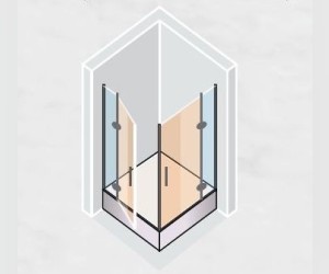 Душевой уголок Vegas Glass EFA Lux, 110 x 110 x 199.5 см, профиль матовый хром, стекло флёр-де-лис