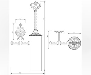 Ершик настенный Migliore Elizabetta 16997 - бронза
