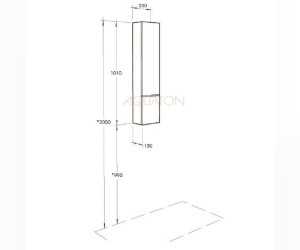 Шкафчик-модуль для зеркала Aquaton Мишель 23 см, дуб эндгрейн, белый 1A244303MIX40