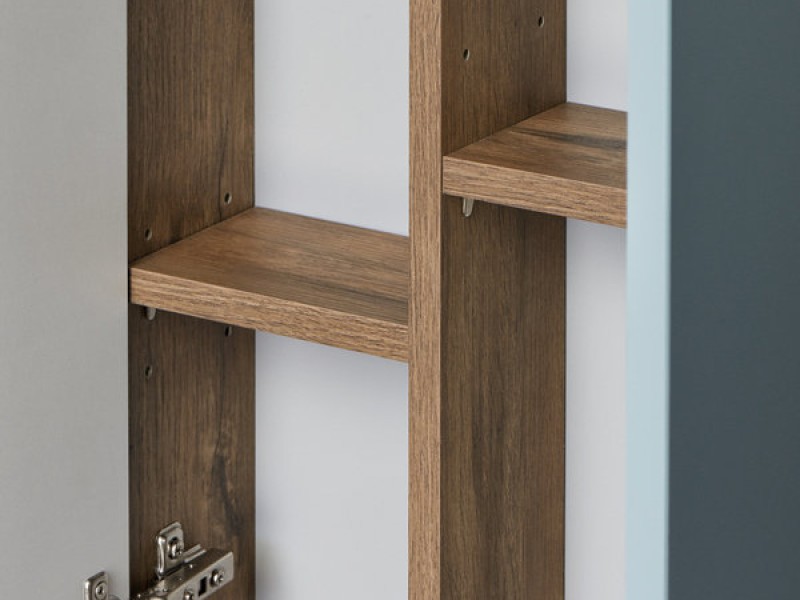 Шкаф для зеркала Акватон Мишель 1A244203MIX30 43 см, дуб рустикальный, фьорд