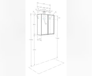 Полуколонна Акватон Сканди 35 см, белый глянцевый, дуб рустикальный, 1A255003SDZ90