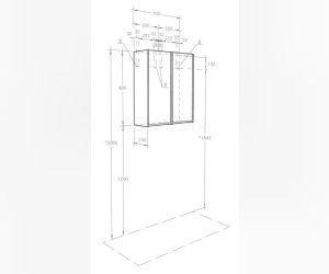Полуколонна Акватон Сканди 35 см, белый глянцевый, дуб верона, 1A255003SDB20