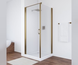 Душевой уголок Vegas Glass EP-Fis, 80 x 100 x 190 см, профиль бронза, стекло ретро