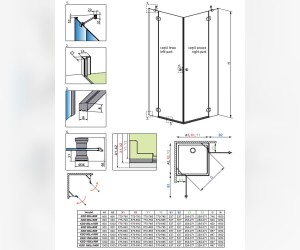 Душевой уголок Radaway Torrenta KDD 90R*80L, 90 x 80 х 195 см, стекло прозрачное, профиль хром, 132777-01-01R