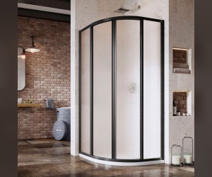 Душевой уголок Ravak Supernova SKKP4-90, профиль черный, витраж грейп, 3117O302ZG