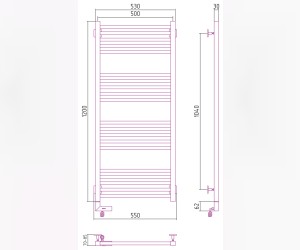 Полотенцесушитель электрический Сунержа Модус 2.0 1200 x 500, ширина 50 см, высота 120 см, МЭМ левый/правый, состаренная латунь