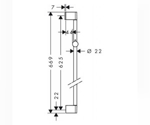 Штанга для душа Hansgrohe UnicaCroma 65 см, 26505000