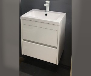 Тумба под раковину Art&Max Family 50 см подвесная, белый глянцевый, Family-500-2C-SO-BL