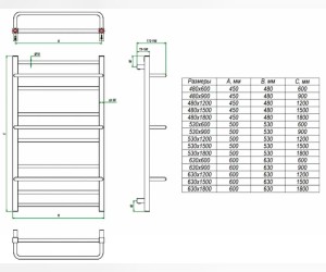 Полотенцесушитель водяной Grota Vista 63 x 90 см, ширина 63 см, высота 90 см, крашеный белый