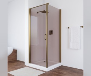 Душевой уголок Vegas Glass EP-Fis, 80 x 90 x 190 см, профиль бронза, стекло бронза