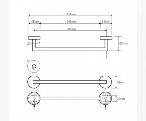 Полотенцедержатель Bemeta Neo 104204015 35 см, хром матовый