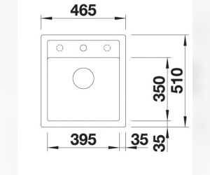 Мойка Blanco Dalago 45 F, 517167, алюметаллик, с клапаном-автоматом, 46,5*51 см