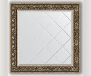 Зеркало с гравировкой в багетной раме Evoform Exclusive-G BY 4336 89 x 89 см, вензель серебряный