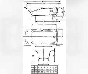 Чугунная ванна Jacob Delafon Repos E2903-00, 180 x 85 см с ручками, сливом-переливом и ножками
