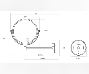 Настенное косметическое зеркало Bemeta 112201522