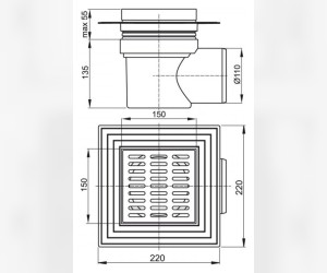 Душевой трап AlcaPlast APV12