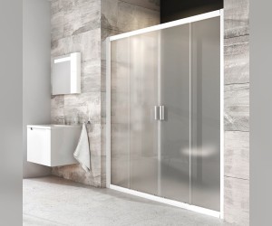 Неподвижная стенка Ravak Blix BLPS-100, профиль белый, витраж грейп, 9BHA0100ZG