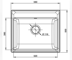 Кухонная мойка GranFest Vertex GF-V-580, 58х50 см, бежевая