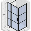 Душевой уголок Riho Grid XL GB203, GB2110080, 110 х 80 см, стекло прозрачное, профиль черный с панелью 30 см