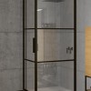 Душевой уголок Riho Grid XL GB203, GB2110080, 110 х 80 см, стекло прозрачное, профиль черный с панелью 30 см