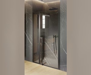 Дверь распашная Riho Lucid GD104 GD111B000 110 x 200 см, стекло прозрачное, профиль черный матовый