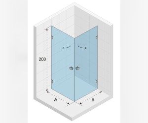 Душевой уголок Riho SZ Scandic NXT X209, 97x97x200 см, цвет профиля черный, стекло прозрачное, левый/правый, GX12052B0