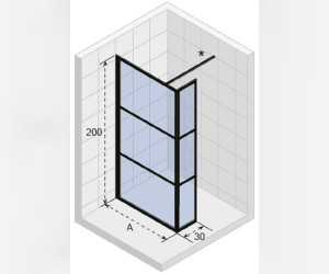Неподвижная стенка Riho Grid XL GB402, GB4140030, 140 х 200 см