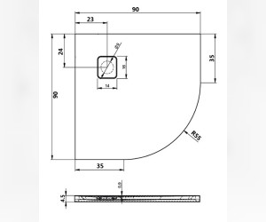 Душевой поддон Riho Basel 451 90 x 90 см DC980050000000S акриловый, четверть круга, цвет белый