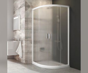 Душевой уголок Ravak Blix BLCP4-80, профиль блестящий/белый/сатин, витраж транспарент/грейп