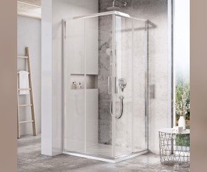 Душевой уголок Ravak Blix Slim BLSRV2-90, 90 х 90 см, профиль блестящий ,витраж транспарент, X1LM70C00Z1