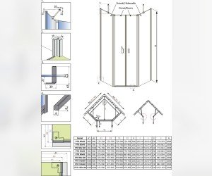 Душевой уголок Radaway Nes PTD, 80 x 80 см, стекло прозрачное, профиль хром