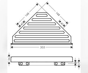Полка Hansgrohe AddStoris угловая 30 см, шлифованная бронза, 41741140