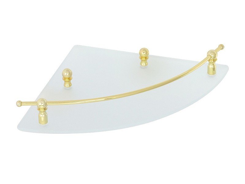 Полка угловая с галереей Veragio Gialetta VR.GIL-6417.DO, матовое стекло/золото